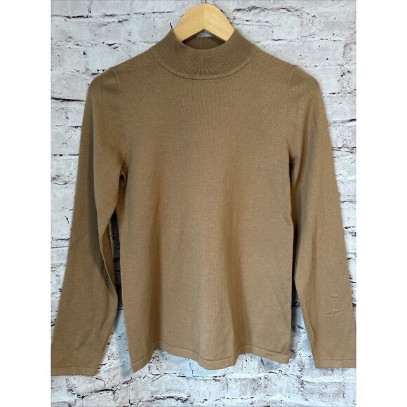 Pendleton Tan Mock Neck Pullover Sweater Silk Blend Women’s XS - Picture 1 of 4